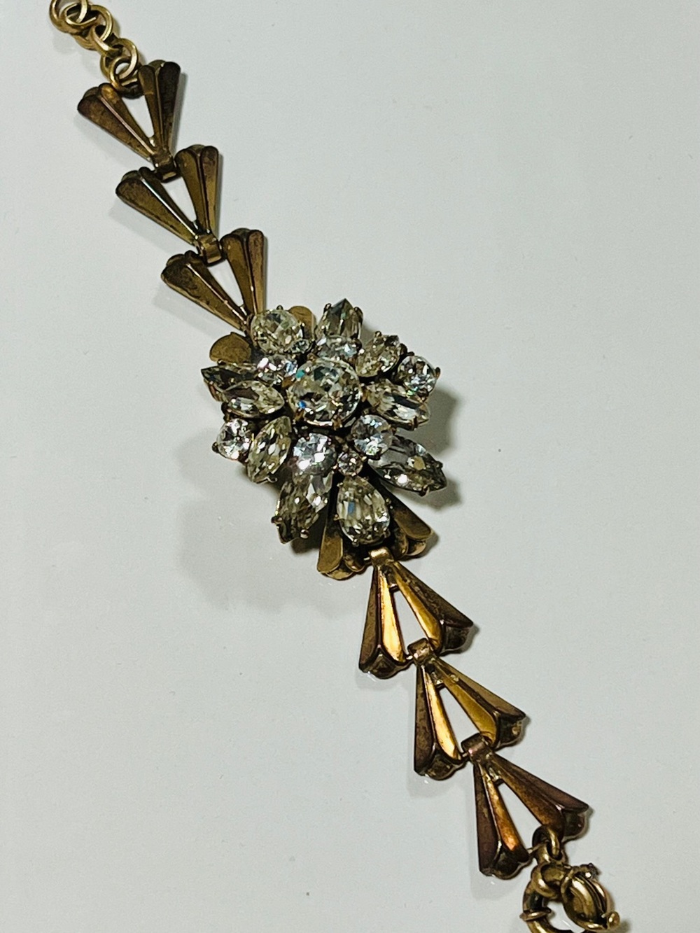 J. Crew Gold-Tone Crystal Floral Cluster Bracelet - Picture 3 of 8